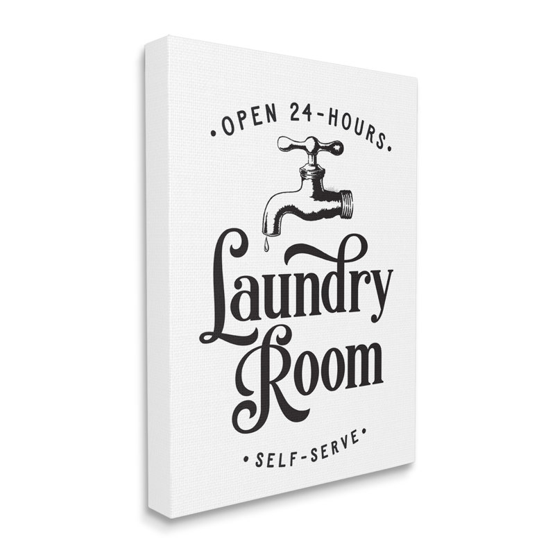 Robinet égouttoir libre-service pour salle de lavage rétro par lettrage et doublure - bannières, H 40 po x l 30 po