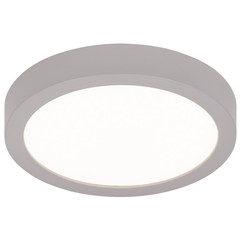 1 - Bulb Outdoor Flush Mount, 1" H x 7" W x 7" D, Silver