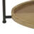 Beaumont Oval Coffee Table with Lower Tray Shelf, White & Natural Wood Finish, Metal Frame