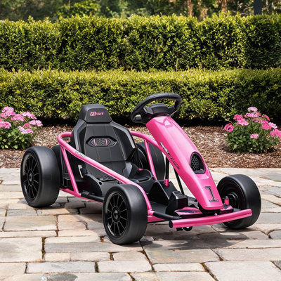 Karting d'extérieur Drift Ride-On Go en rose classique, 45,25 pouces pour enfants de 8 à 12 ans