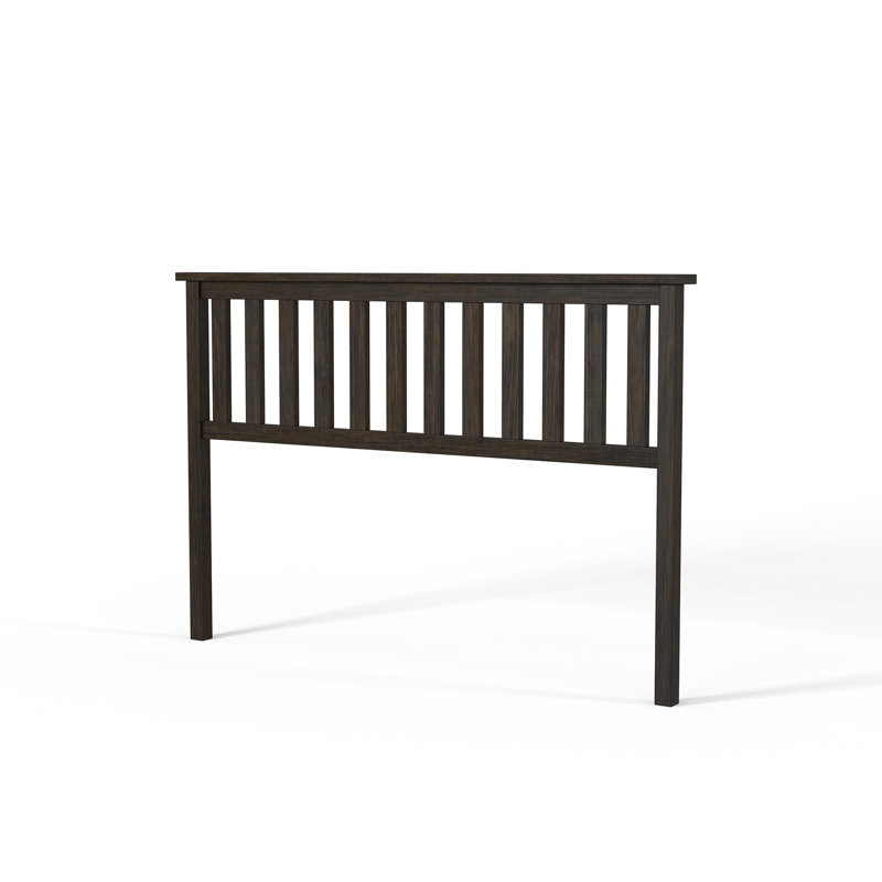 Ziggy Modern Dark Brown Walnut Solid Wood Slat Headboard, Full