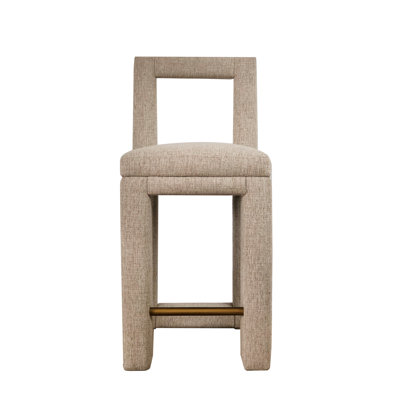 Kimoree Upholstered Counter Stool with Solid Wood Frame