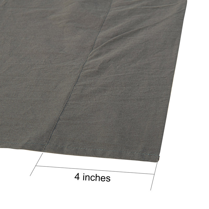 Drap 100% coton, Gris foncé, Drap plat pour lit simple