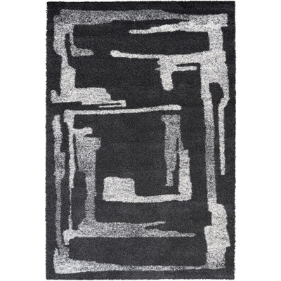 Granada Fable Black, Charcoal, Chocolate, Gray, Ivory And White Polypropylene Area Rug