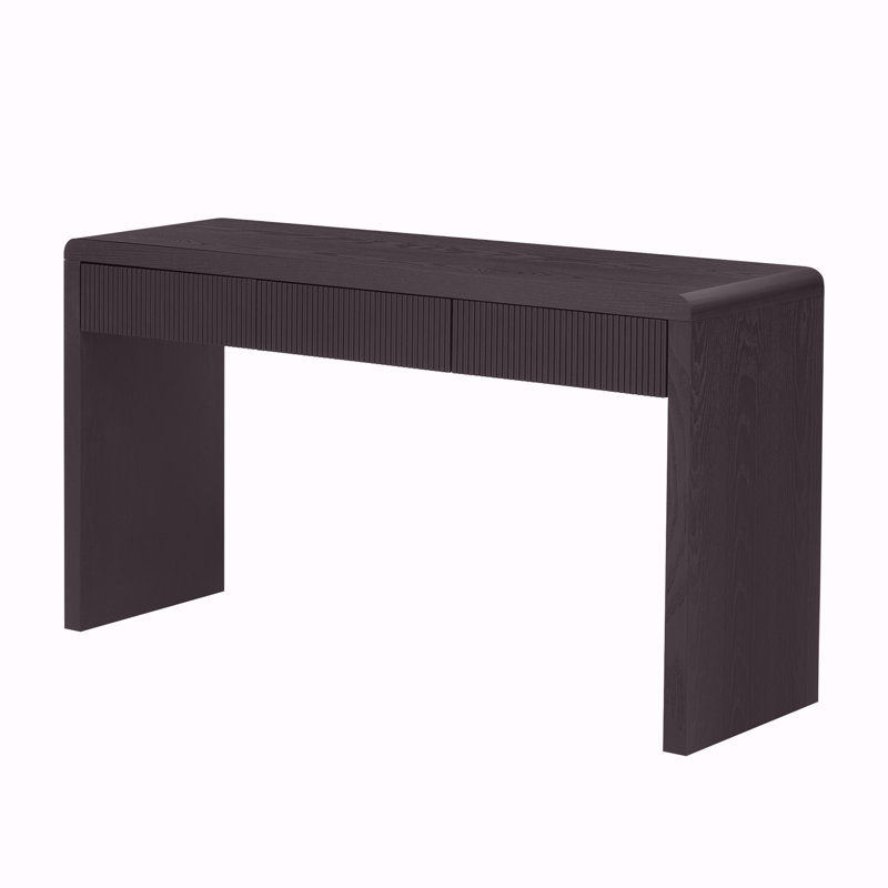 Console rustique avec 3 tiroirs cannelés, Noir
