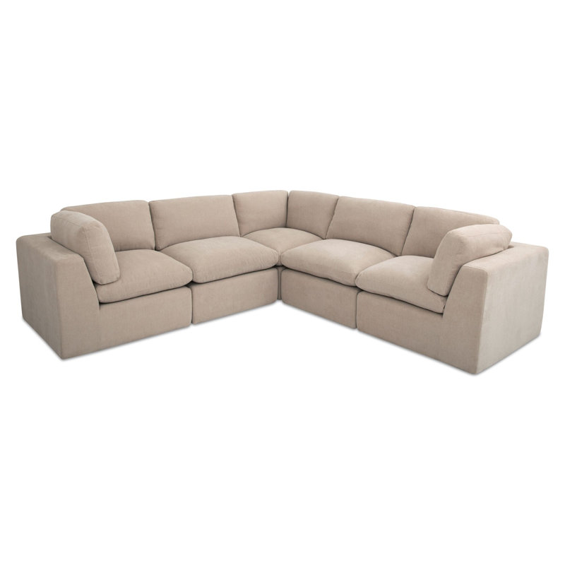 Cates Classic L Modular Sectional Dark Green, Beige Polyester