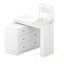 Bureau Vantiy avec miroir à lumières DEL, plateau de table rabattable et 7 tiroirs de rangement-1123914157
