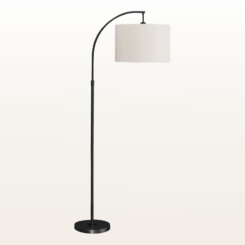 Glover Ivory Shade Floor Lamp With Black Metal Base, 64.78'' H X 15.80'' W X 26.01'' D