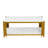 3 Piece Coffee Table Set of 3, White Faux Marble Coffee Table and 2 End Tables Set for Living Room, Modern Living Room Table Set with 2-Tier Storage Shelf and Metal Frame for Small Space, Apartment-1391594181
