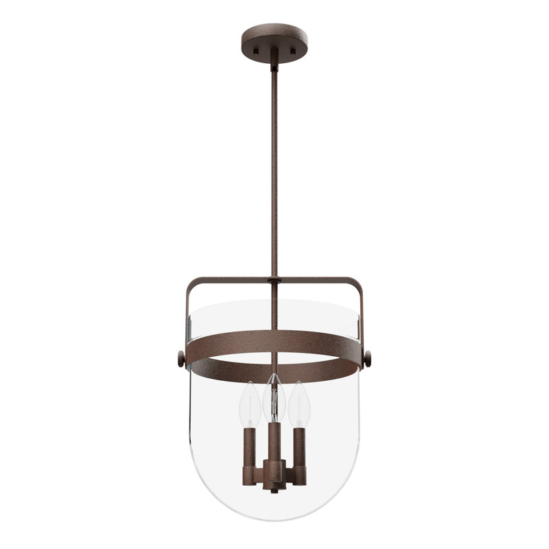  3 - Light Urn Pendant, Textured Rust