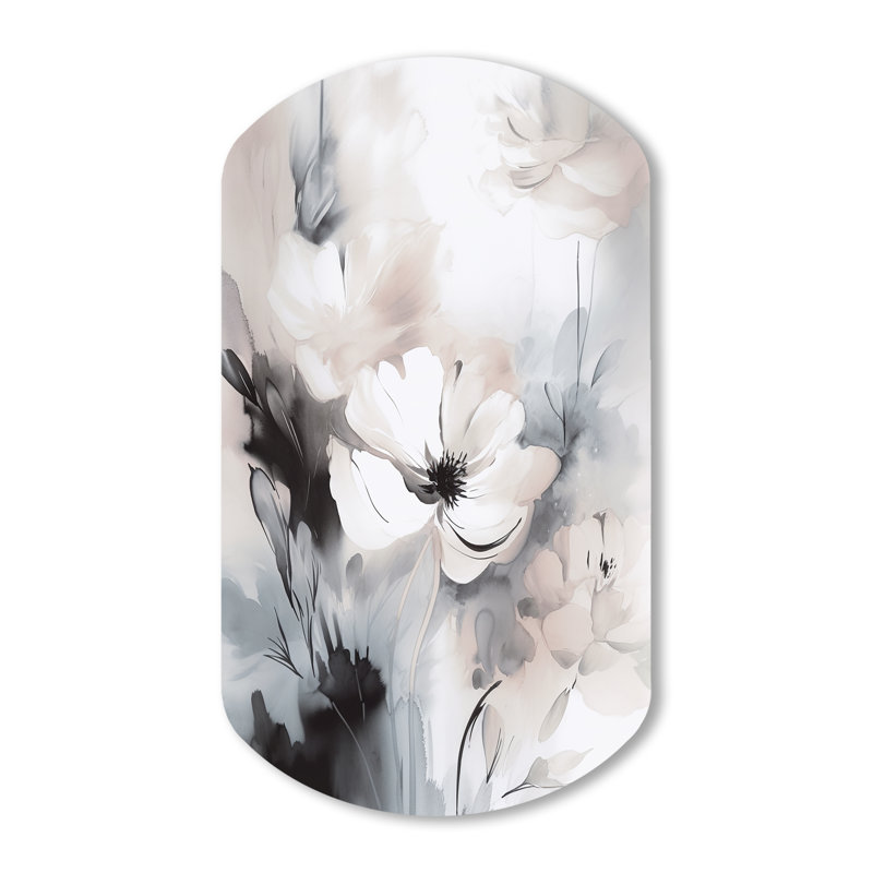 Décoration murale irrégulière en métal Rousseau - Cylindre floral, H 43 po x l 23 po