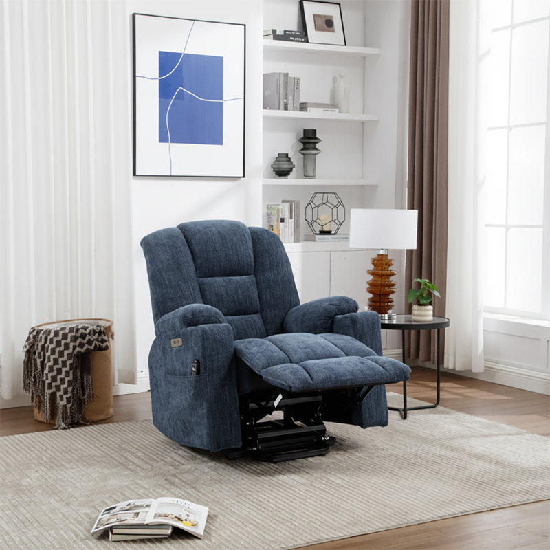 Fauteuil inclinable électrique Power Chenille, Bleu