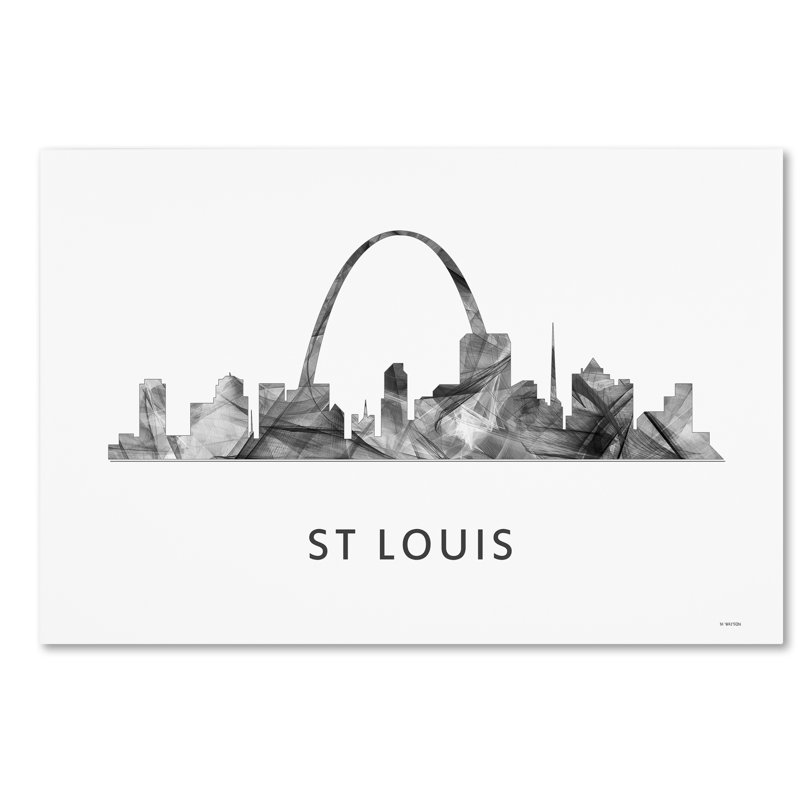 « st louis missouri horizon wb-bw », impression sur toile, H 22 po x l 32 po x P 2 po