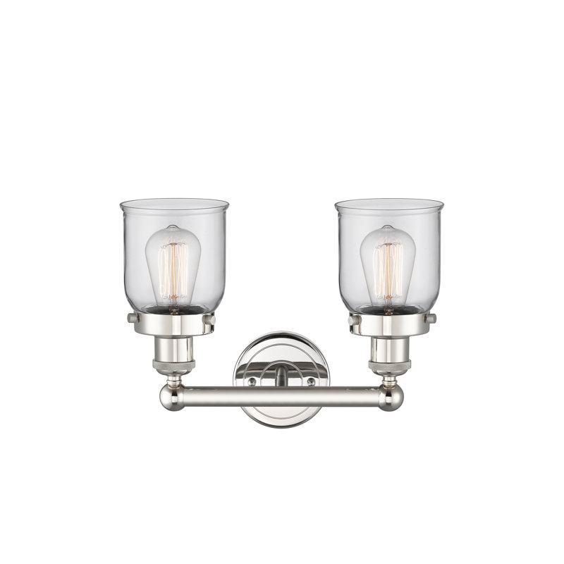 Éclairage pour meuble-lavabo à 2 lumières à intensité variable Corralitos, Transparent, Nickel poli