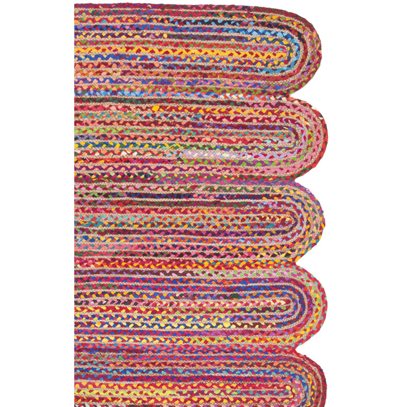 Tapis en jute de coton tissé à la main Abhay, Carré 6 pi