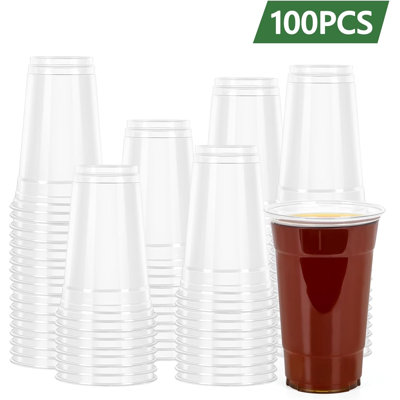 100PCS 30oz Clear Plastic Cups6.3in x 4.3in x 2.6in