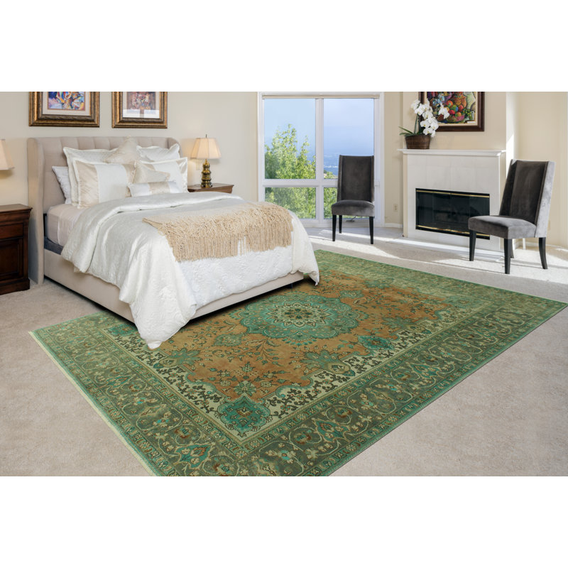 Tapis rouille finement vieilli Kavian