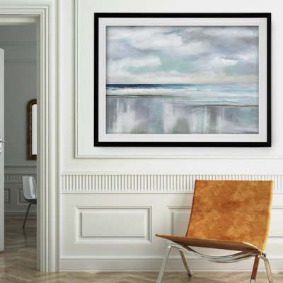« cyan », reproduction de peinture à l’acrylique encadrée