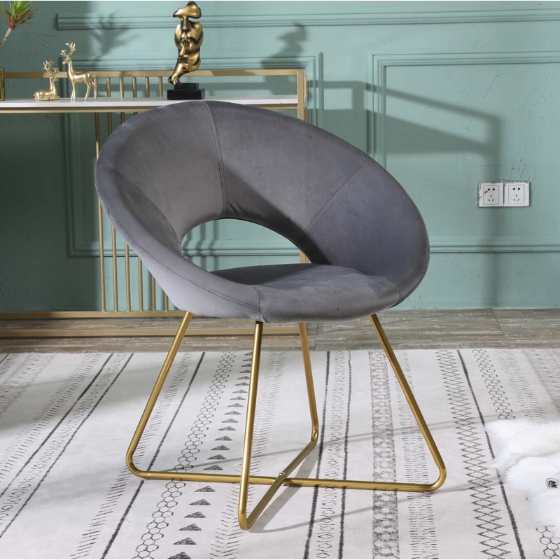Fauteuil d'appoint en velours, Gris