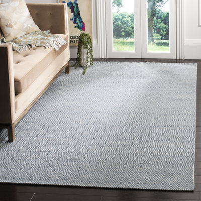 Tapis géométrique en laine / coton à tissage plat Bursaite