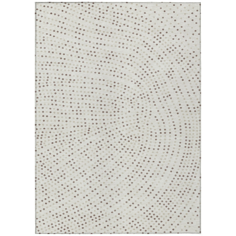 Mirelia Ivory Washable Indoor-Outdoor Rug - , 9' x 12'