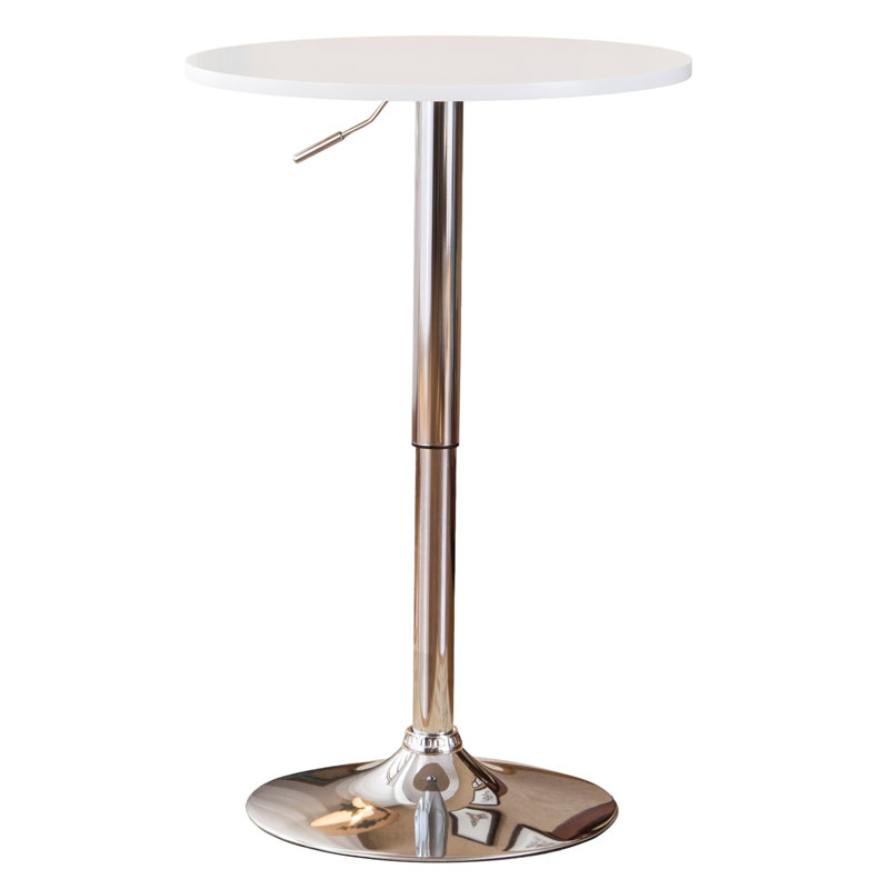 Franceska Round Metal Base Dining Table, White, Silver