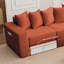 Canapé modulaire convertible 10-en-1 en velours côtelé, canapé d'angle et canapé-lit, poche latérale, sans assemblage, conception modulaire en forme de L, 6 coussins, orange-621196778
