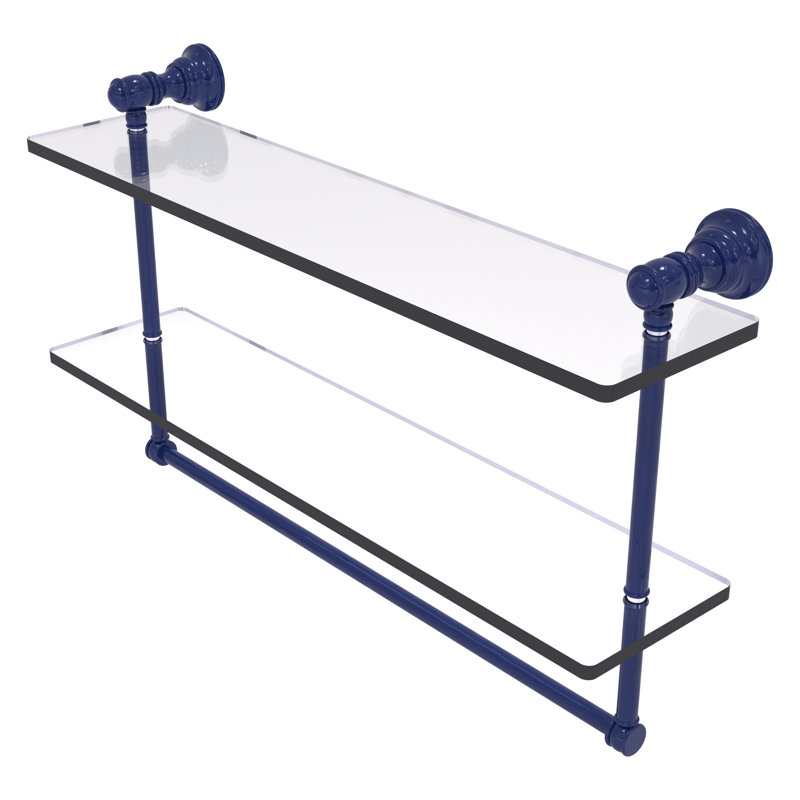 Tablette flottante 2 pièces Carolina, H 9,5 po x l 22 po x P 5,54 po, Bleu méditerranéen