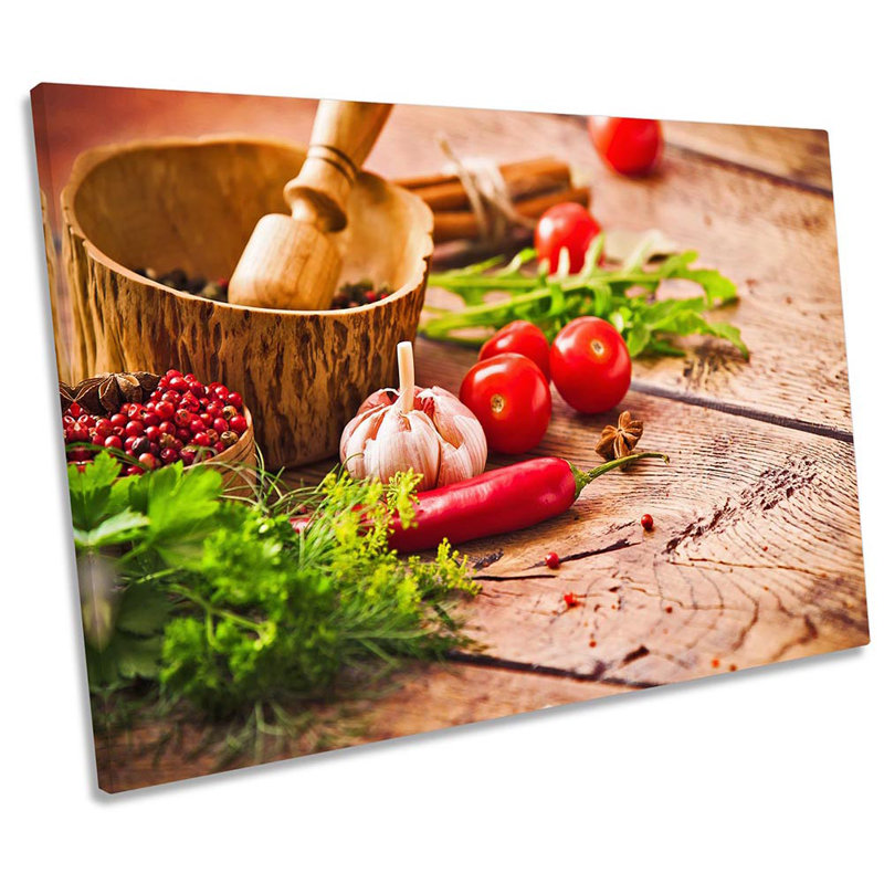 Fresh Veg Kitchen Cooking - Wrapped Canvas Print, 30.5cm H x 45.7cm W x 2cm D