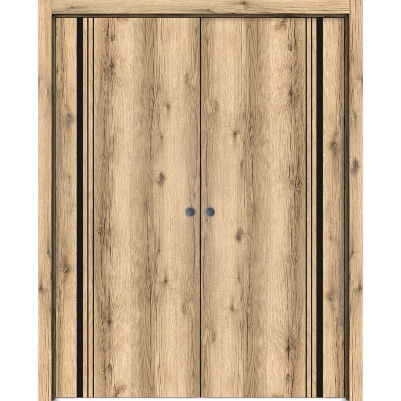 Portes françaises en bois massif massif, Chêne, 60 po x 84 po