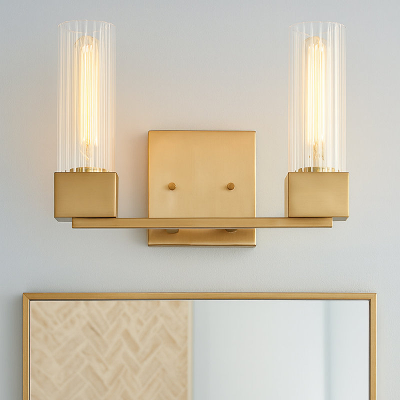 Xander 2-Light Dimmable Vanity Light, Heritage Brass