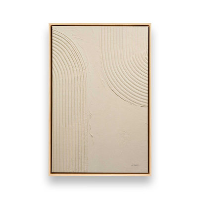 Echoed Curves in Beige I Canvas Print