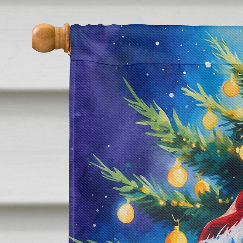 Drapeau de maison de Noël chocolat caniche chocolat, Esquimau américain
