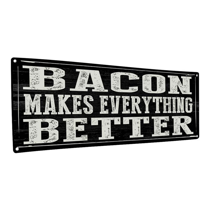 Food & Beverage Wall Decor on Metal, 4.25" H x 11.5" W x 0.04" D