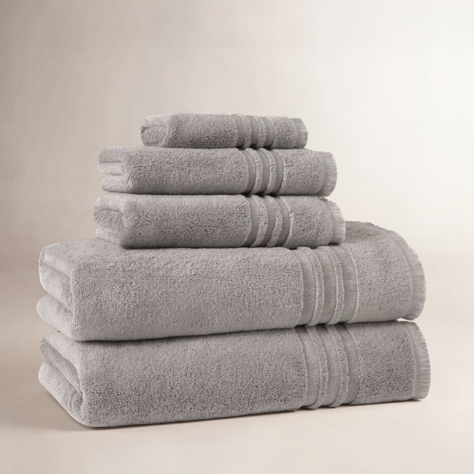 Turkish Cotton Bath Towel, Gray