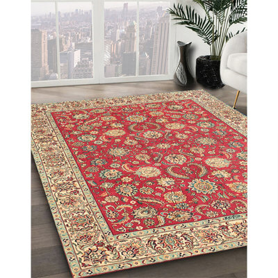 Tapis décoratif rouge à motif oriental Shakira