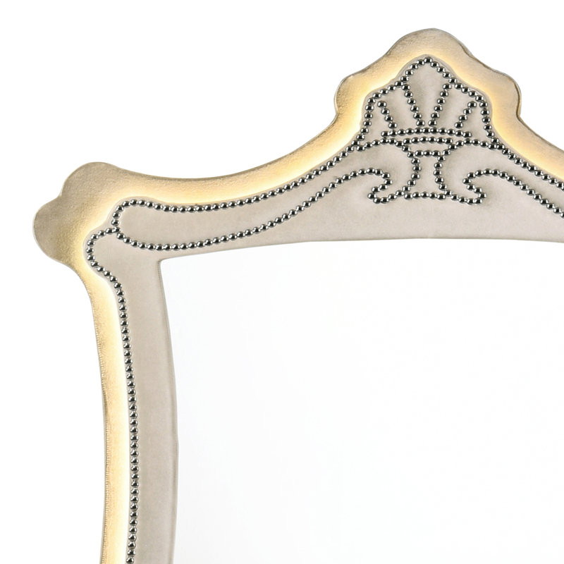 Miroir avec DEL, velours beige