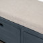 Banc de rangement avec panier amovible et 2 tiroirs, banc à chaussures entièrement assemblé avec coussin amovible (bleu marine)-129474213-129474214