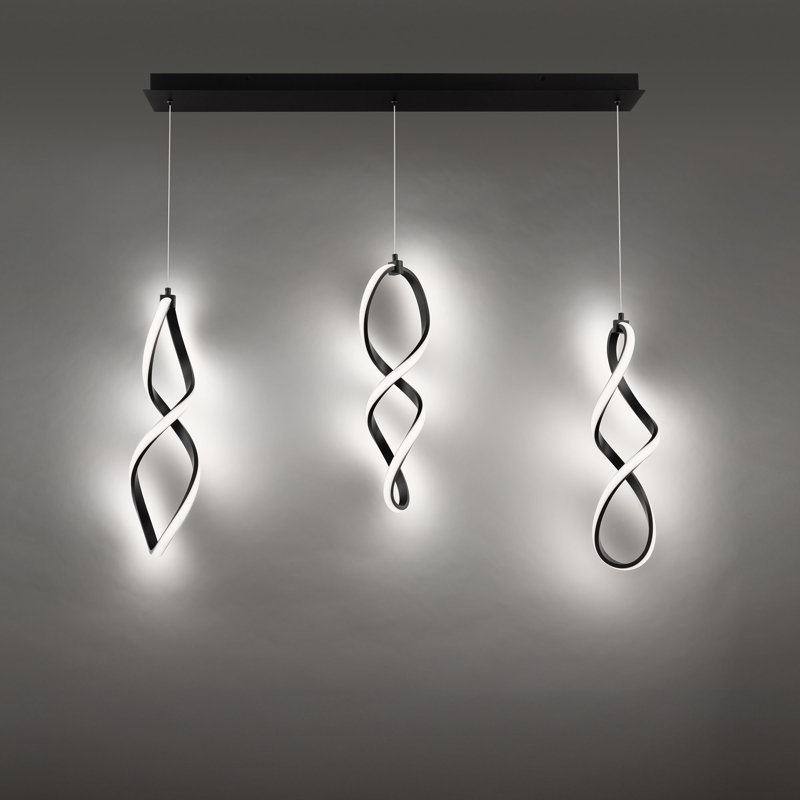 Interlace Linear Multi-Light 4-CCT Pendant, Black