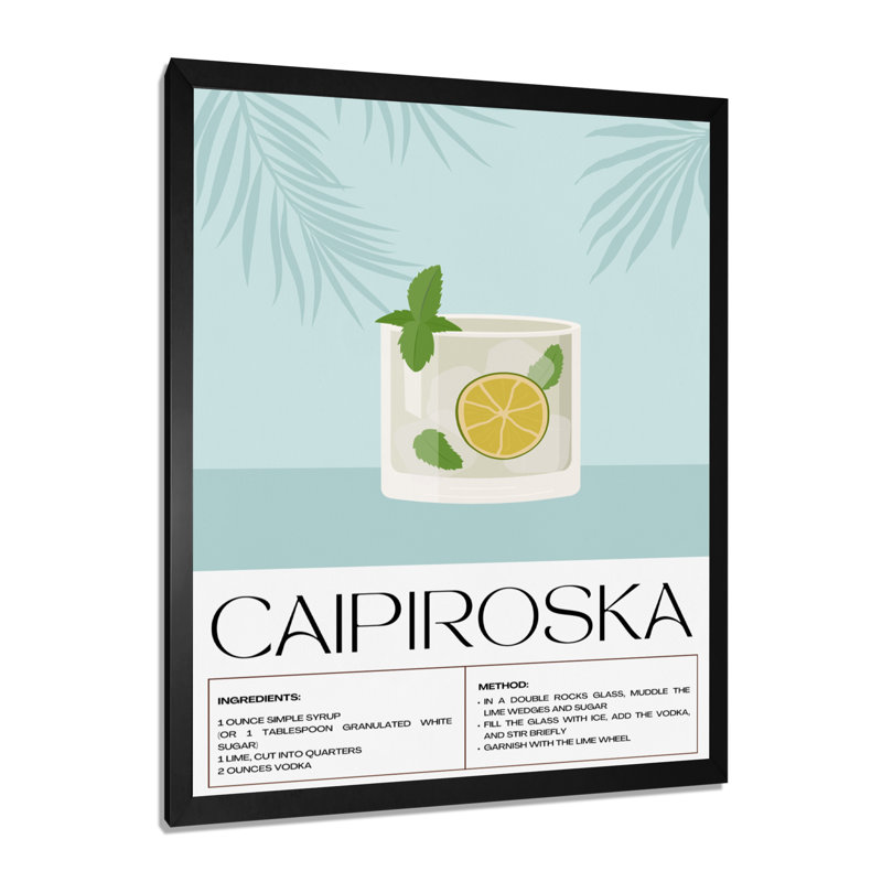 «Lime Caipiroska», impression d'art mural, Cadre photo noir simple, H 20 po x l 12 po