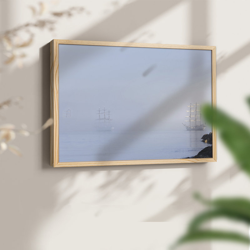Dans la brume - impression encadrée - réarmable, H 8 po x l 10 po, Naturel