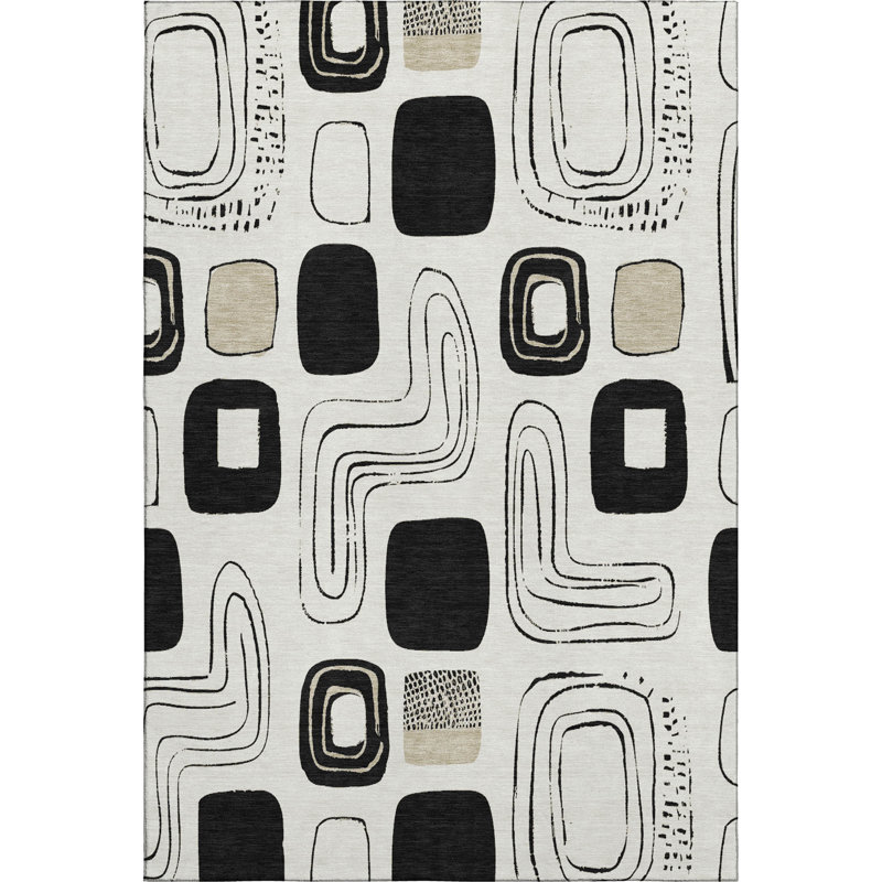 Premium Machine Washable Slesnick AMF1670 Geometric Rug, Rectangle 9' x 12'