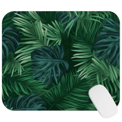 Botanical Tropical Leaves XI Tropical Plants Gaming Cute Office Laptop Desk Pad Gift Mat Square Rectangle Non-Slip Mousepad