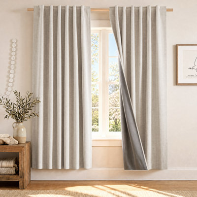 Rideau occultant pour rideaux occultant et isolant pour chambre à coucher et salon, 2 panneaux