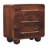 Wood 3-Drawer Rounded Chest,Brown