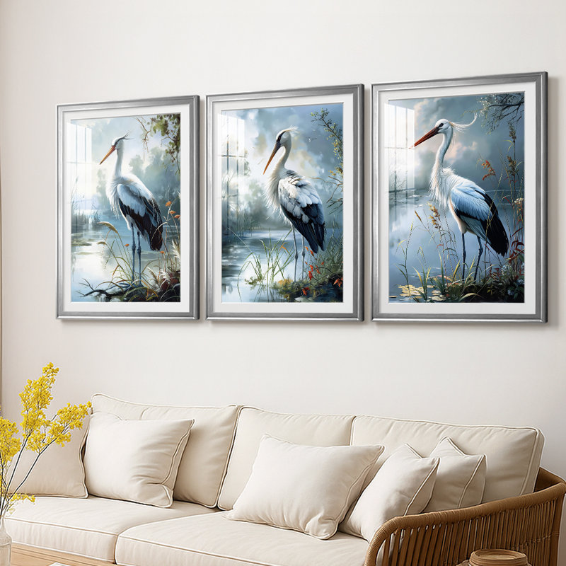 ANIMALS Series CIV  -Custom Framed  Premium Print W Matt - 3 Pieces, 27" H x 57" W