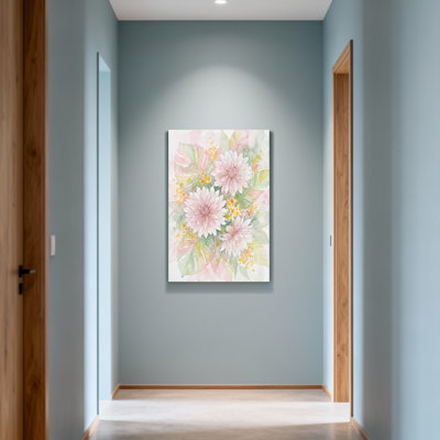 Plantes et fleurs aquarelle florale rose blanc blanc vert jaune