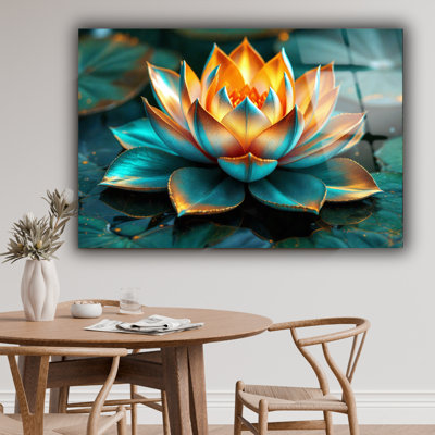 Décoration murale en verre trempé style lotus