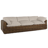 Montecito 111.25" Wide Outdoor Wicker Patio Sofa with Cushions