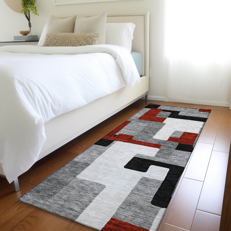 Premium Machine Washable Prisco Gray Rug, Runner 2'3" x 7'6"